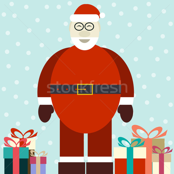 Illustration souriant cadeaux bleu sourire [[stock_photo]] © Ciklamen