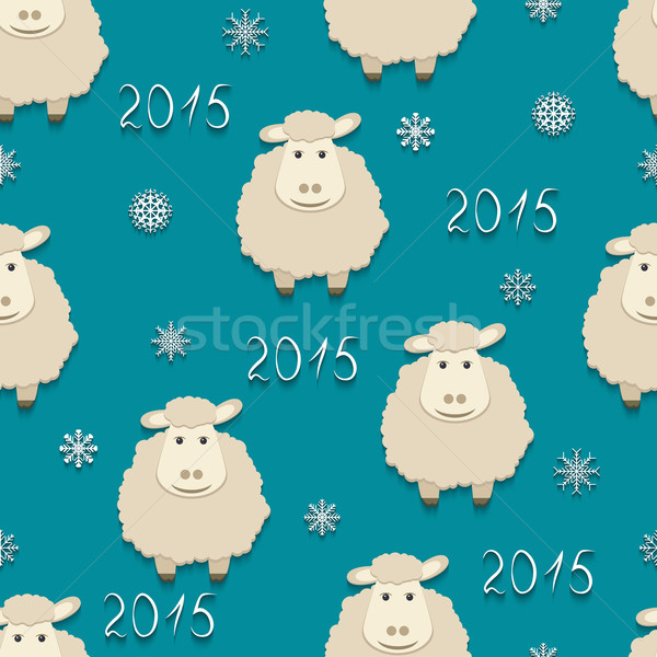 Vector sheep - symbol of 2015 Stock photo © Ciklamen