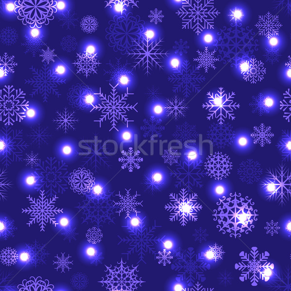 Vecteur motif de noël modèle Noël lumières flocons de neige [[stock_photo]] © Ciklamen