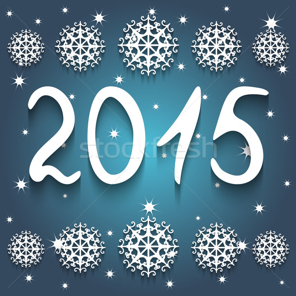 Happy new year 2015 vecteur papier lumière fond [[stock_photo]] © Ciklamen