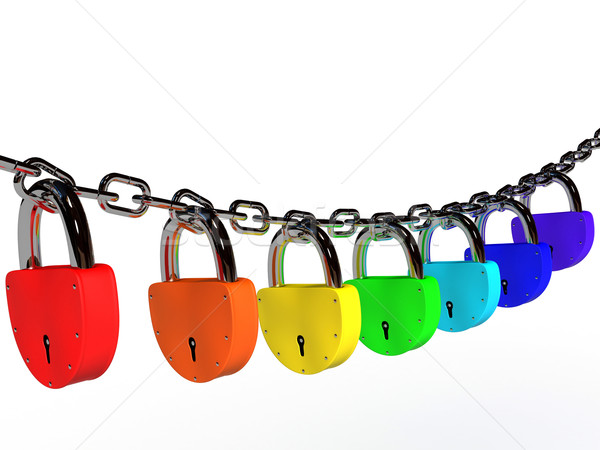 Stock photo: Some colored locks 