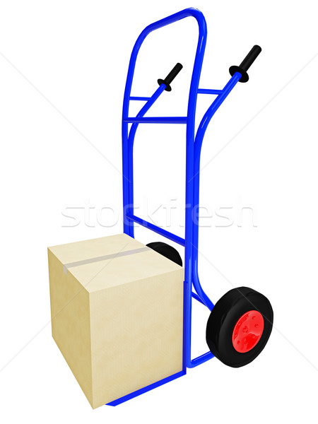 The blue pushcart   Stock photo © Ciklamen