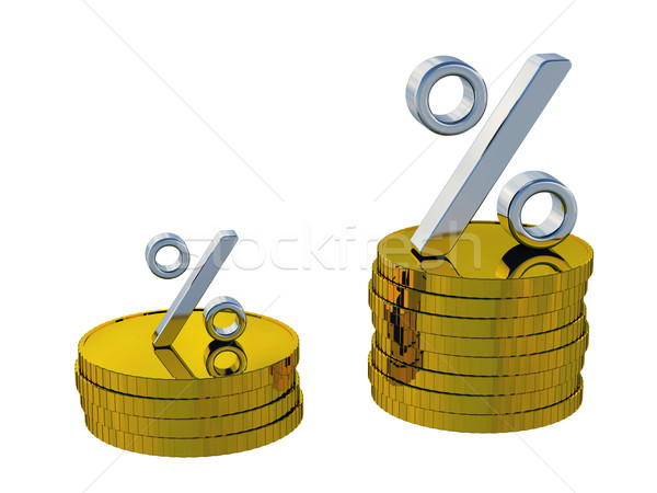 Pour cent pièces signe affaires argent [[stock_photo]] © Ciklamen