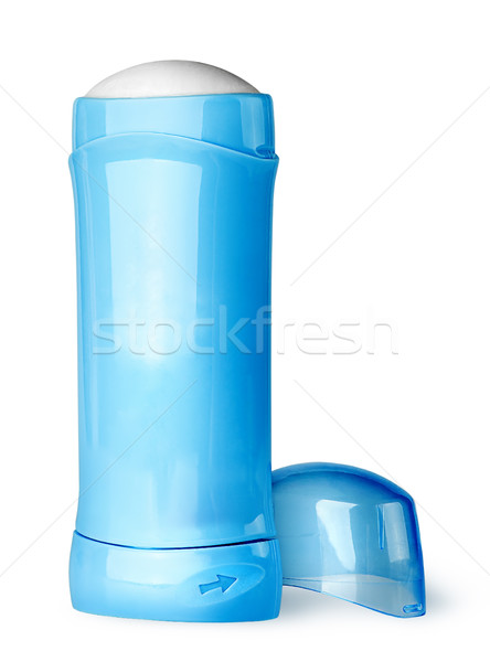 Mavi deodorant konteyner kapak arkasında yalıtılmış Stok fotoğraf © Cipariss