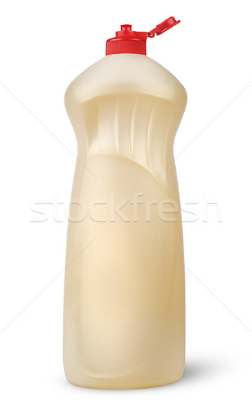 Deschide plastic sticlă detergent izolat alb Imagine de stoc © Cipariss