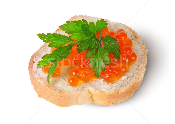 Vermelho caviar pão manteiga isolado branco Foto stock © Cipariss