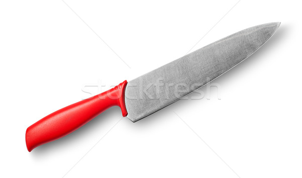 Big kitchen knife with red handle Stock photo © Cipariss