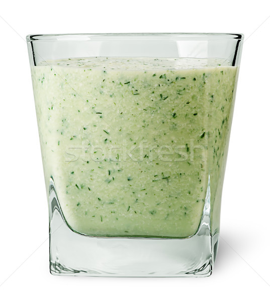 Uborka smoothie üveg zöldség koktél közelkép Stock fotó © Cipariss