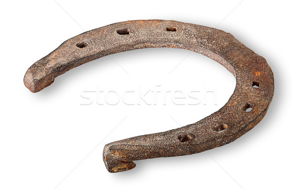 [[stock_photo]]: Vieux · rouillée · Horseshoe · isolé · blanche · cheval