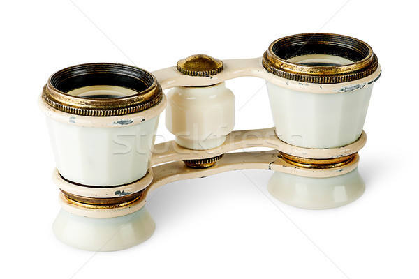 Stock photo: Old vintage pair of opera glasses vertically flipped