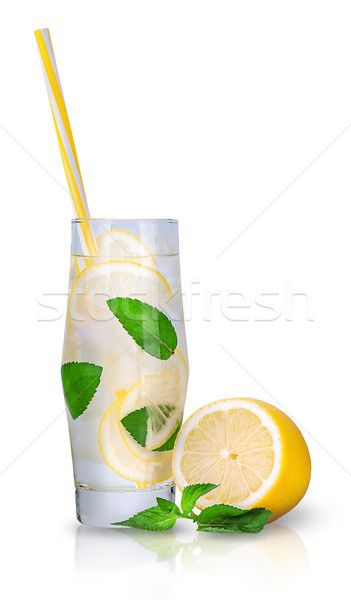 Lemonade with mint and ice Stock photo © Cipariss