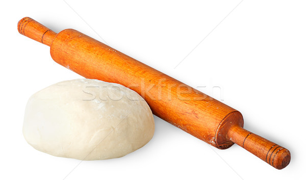 Stock photo: Piece of dough beside rolling pin
