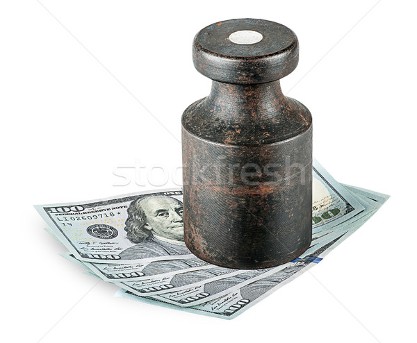 Banknotes clamped old rusty weights Stock photo © Cipariss