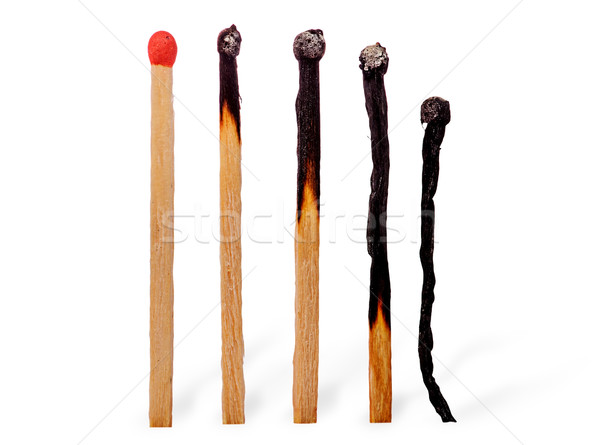 Closeup of several burnt matches Stock photo © Cipariss