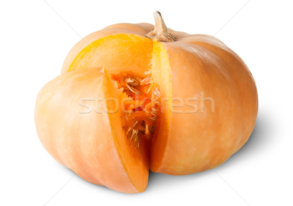 Sliced Pumpkin With Seeds Rotated Stock photo © Cipariss