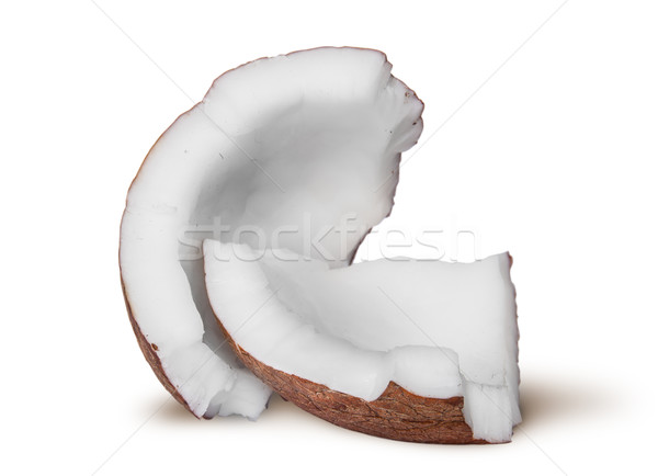 Two pieces of coconut pulp rotated Stock photo © Cipariss