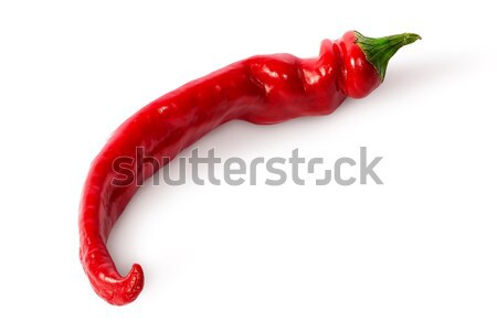 Single curved chili peppers on the side Stock photo © Cipariss