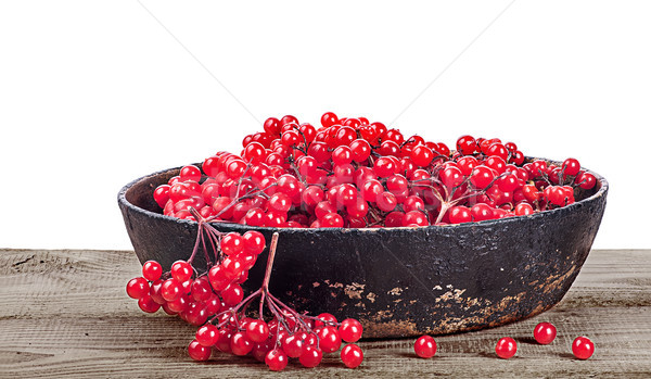 Fonte poêle table en bois blanche table rouge Photo stock © Cipariss