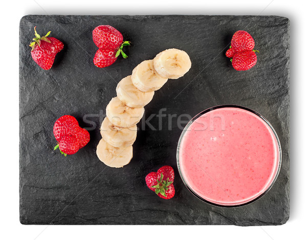 Banana strawberry smoothies Stock photo © Cipariss