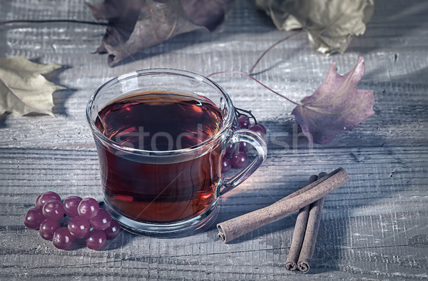 Cup of tea with viburnum and cinnamon Stock photo © Cipariss