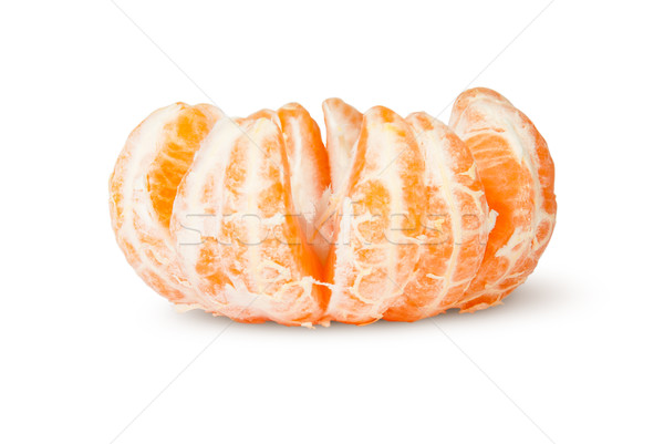 Hámozott törött mandarin izolált fehér étel Stock fotó © Cipariss