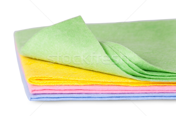 Multicolored cleaning cloths one folded front view Stock photo © Cipariss
