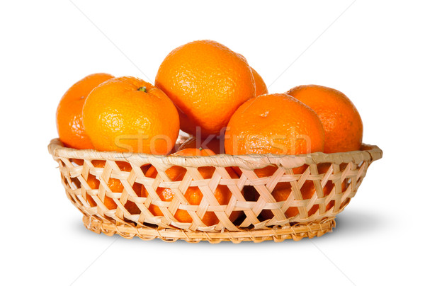 Tele kosár érett mandarin izolált fehér Stock fotó © Cipariss