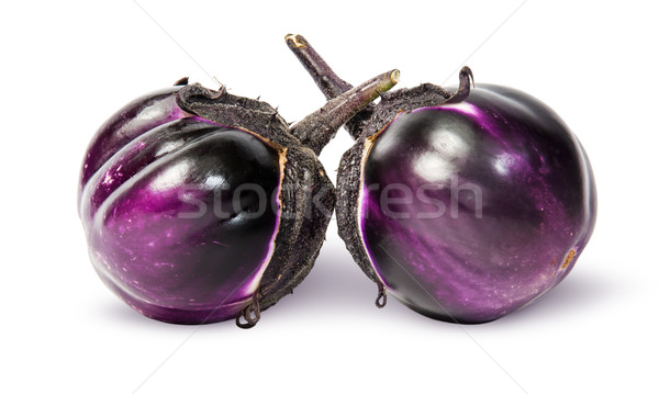 Twee rijp aubergine geïsoleerd witte schone Stockfoto © Cipariss