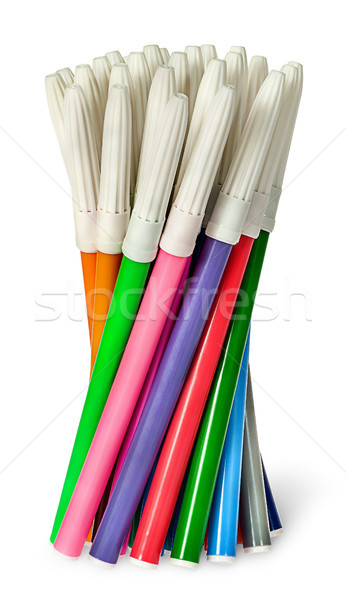 Unsorted set of colored felt pens in bunch Stock photo © Cipariss