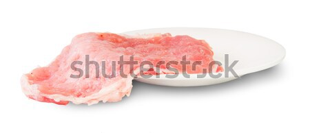Foto d'archivio: Greggio · carne · di · maiale · bianco · isolato · alimentare · cucina
