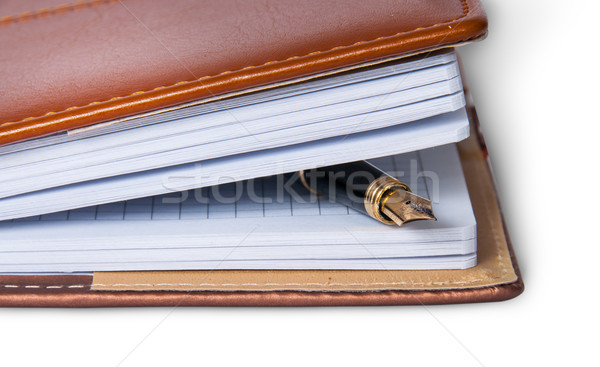 Stock photo: Closeup fountain pen in the notebook