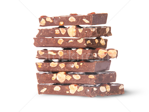 Sept chocolat bars isolé blanche Photo stock © Cipariss