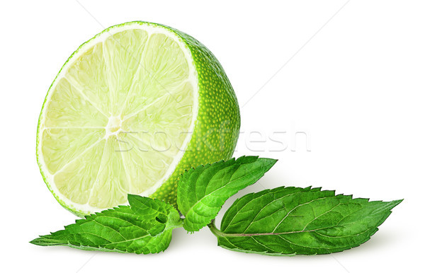 Half lime and sprig of mint Stock photo © Cipariss
