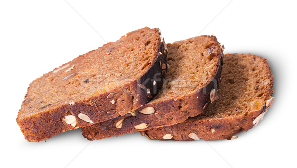 Three slices of unleavened bread laid out with seeds Stock photo © Cipariss