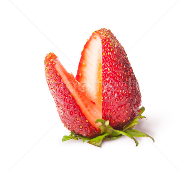 Juicy ripe strawberries with a cut segment Stock photo © Cipariss