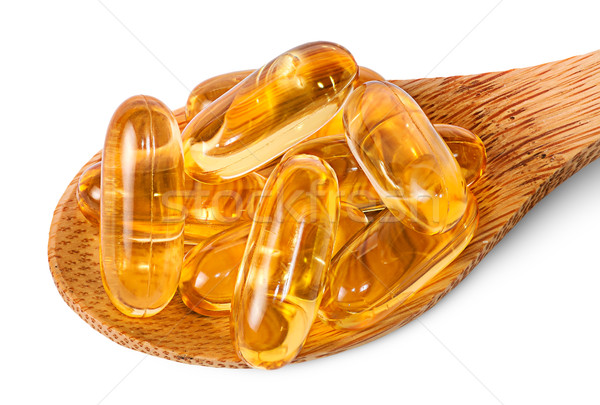 Stockfoto: Lever · olie · omega · 3 · capsules · geïsoleerd