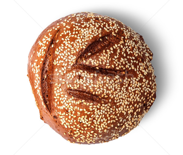 商業照片: 黑麥 · 麵包 · 芝麻 · 頂部 · 視圖 · 孤立
