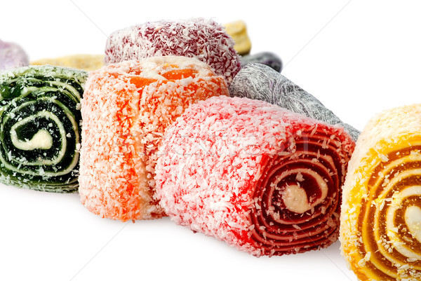Pile of Turkish Delight in a row Stock photo © Cipariss