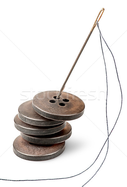 スタック 古い ボタン 針 スレッド 孤立した ストックフォト © Cipariss