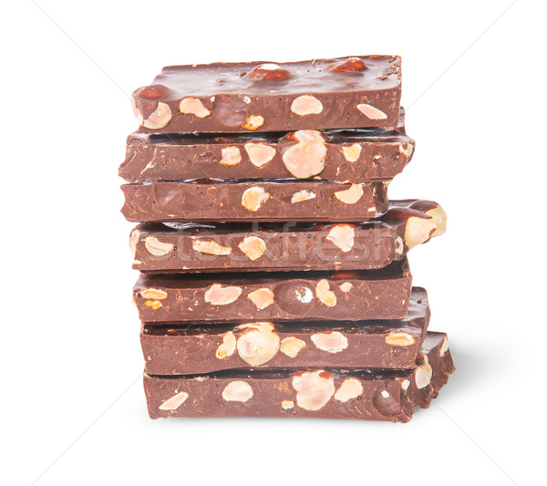 Sept chocolat bars isolé blanche Photo stock © Cipariss