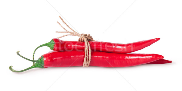 Rot Chilischoten Seil isoliert weiß Hintergrund Stock foto © Cipariss