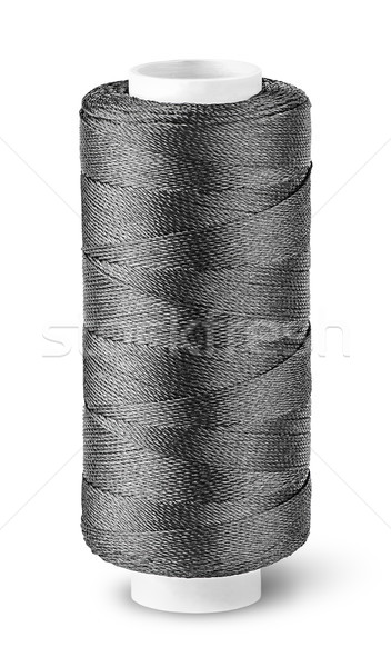 Stock photo: Black thread on the coil top view