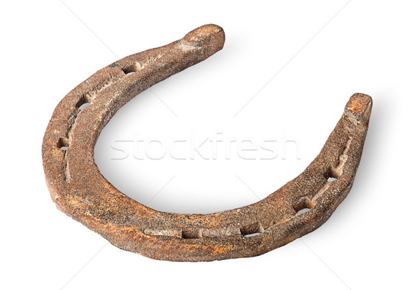Old rusty horseshoe horizontally Stock photo © Cipariss