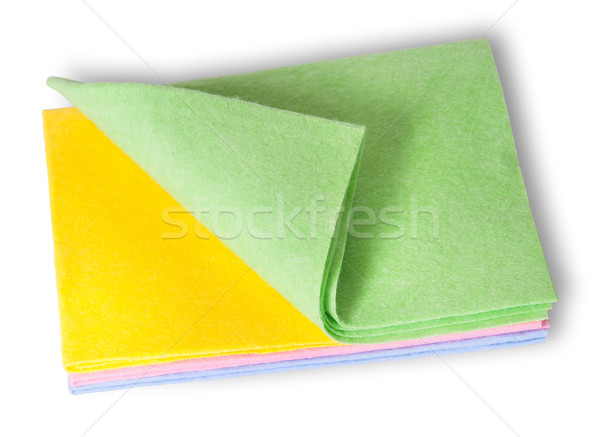 Multicolored cleaning cloths folded on top Stock photo © Cipariss