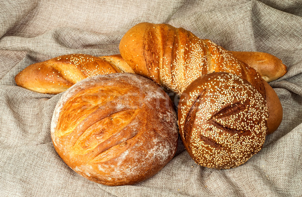 Various grades of bread in the middle of a sacking Stock photo © Cipariss