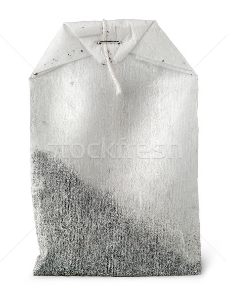 Foto stock: Frente · té · bolsa · hilo · aislado · blanco