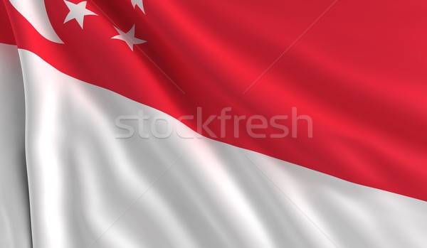 Bandeira Cingapura vento textura fundo estrela Foto stock © cla78