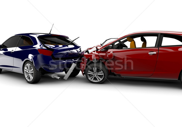 Accident doua masini izolat alb rutier Imagine de stoc © cla78
