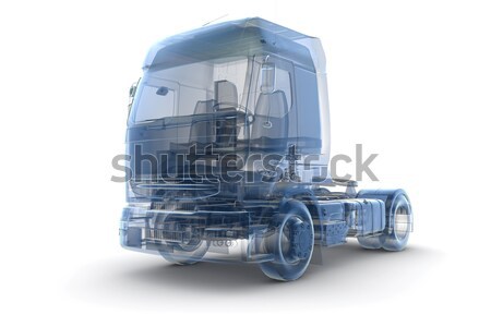 Quattro wireframe camion trasporto isolato bianco Foto d'archivio © cla78