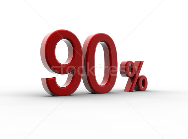 Vermelho percentagem isolado branco metal compras Foto stock © cla78